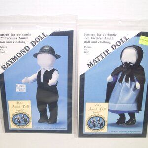 New Ruth's Amish Doll Family Patterns for Authentic 12" Amish Dolls and Clothing